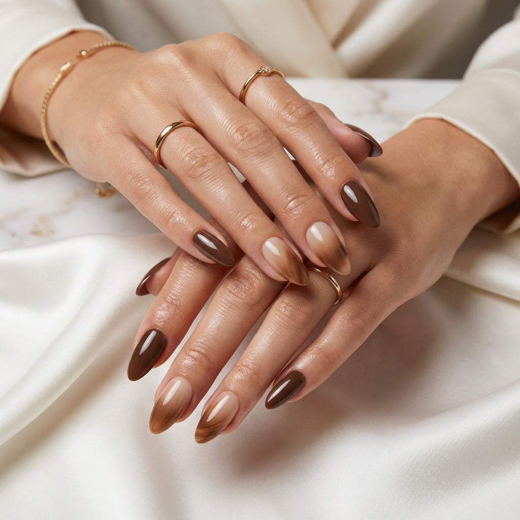 0013 Mocha Melt - Luxury Press-On Nails