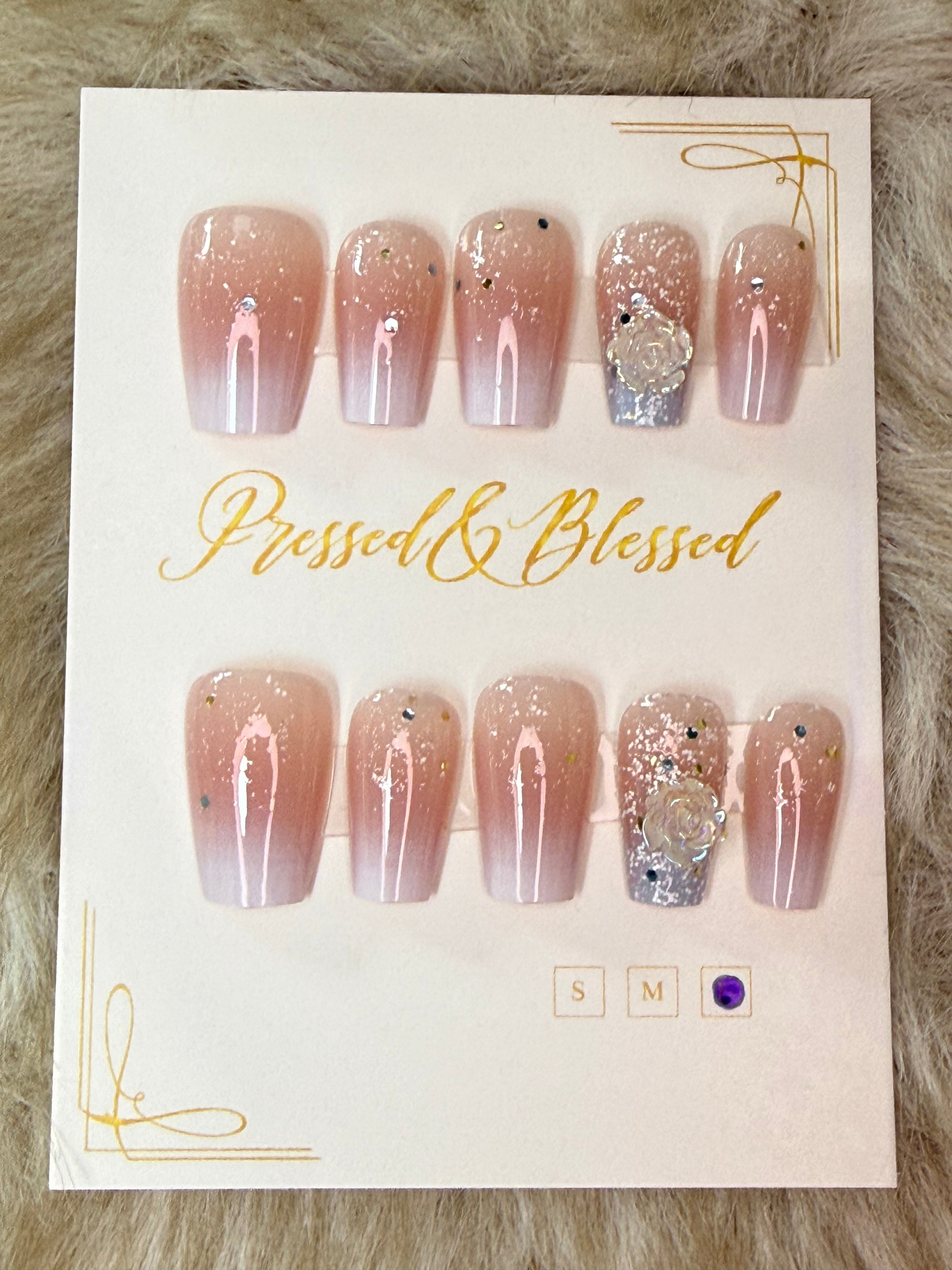 160 Rose Water Shimmer - Press-On Nails