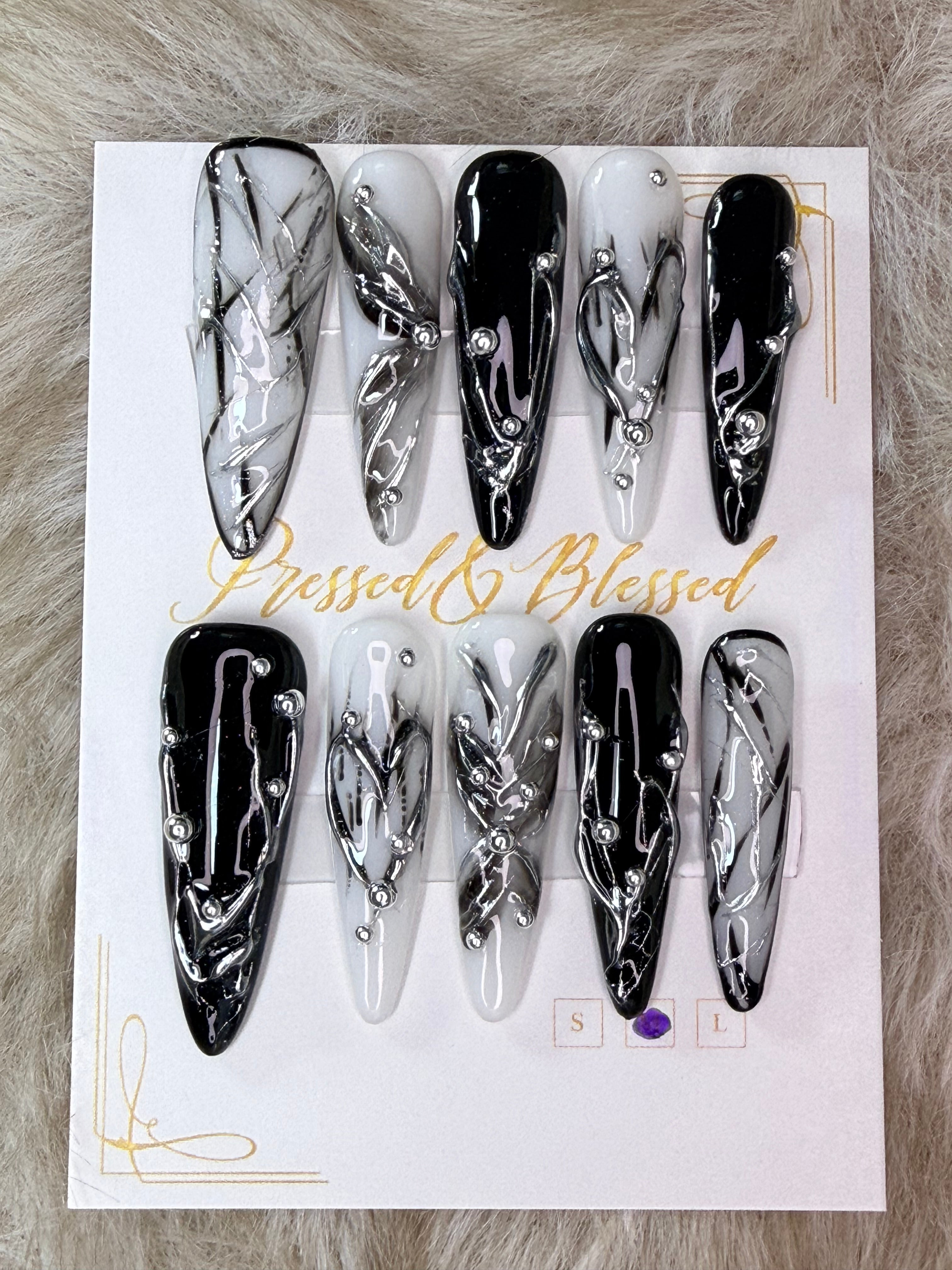 151 Valyrian Veins - Luxury Press-On Nails