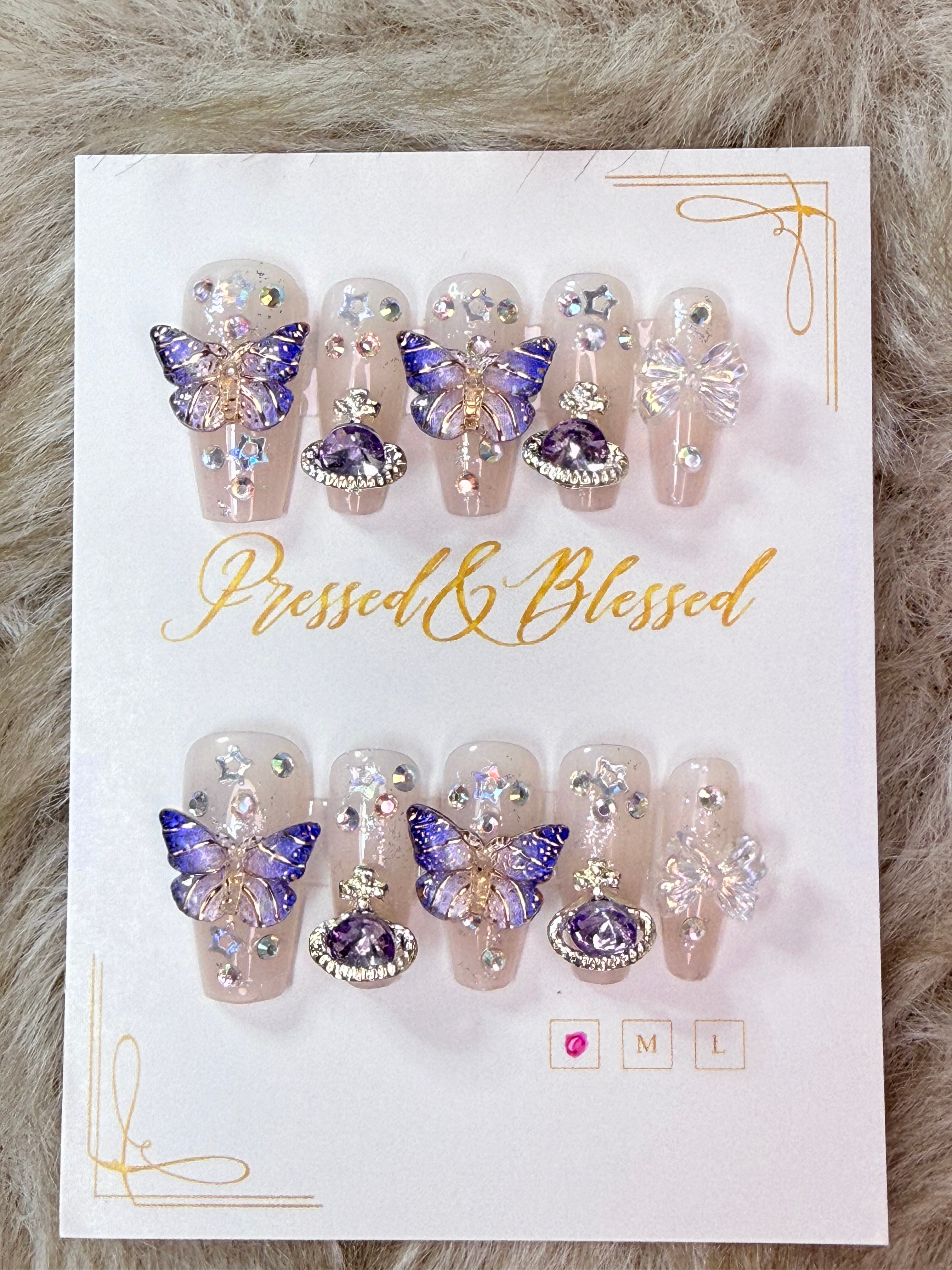 128 Enchanted Amethyst Affair - Luxury Press-On Nails