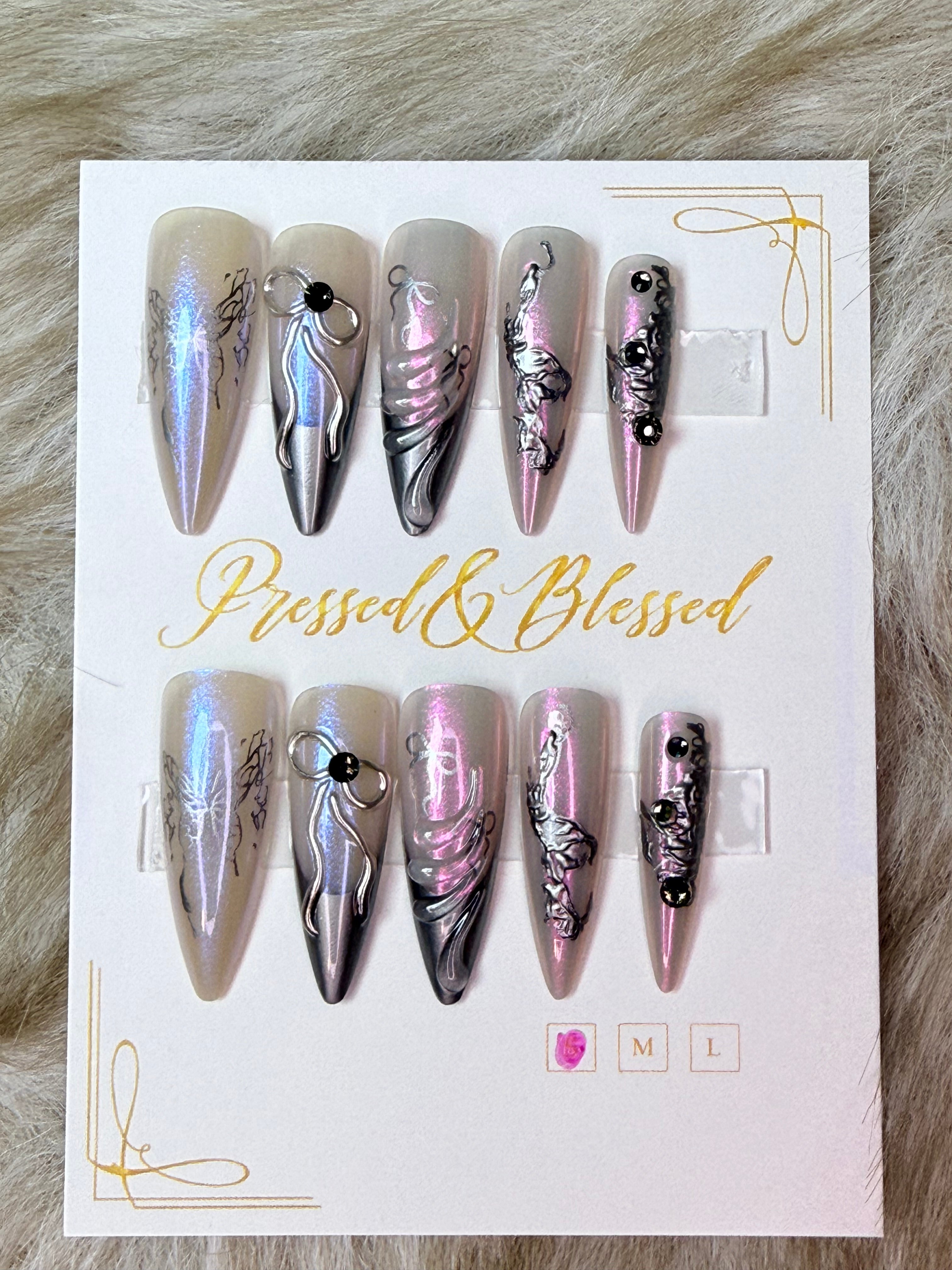 123 Liquid Mercury - Press-On Nails