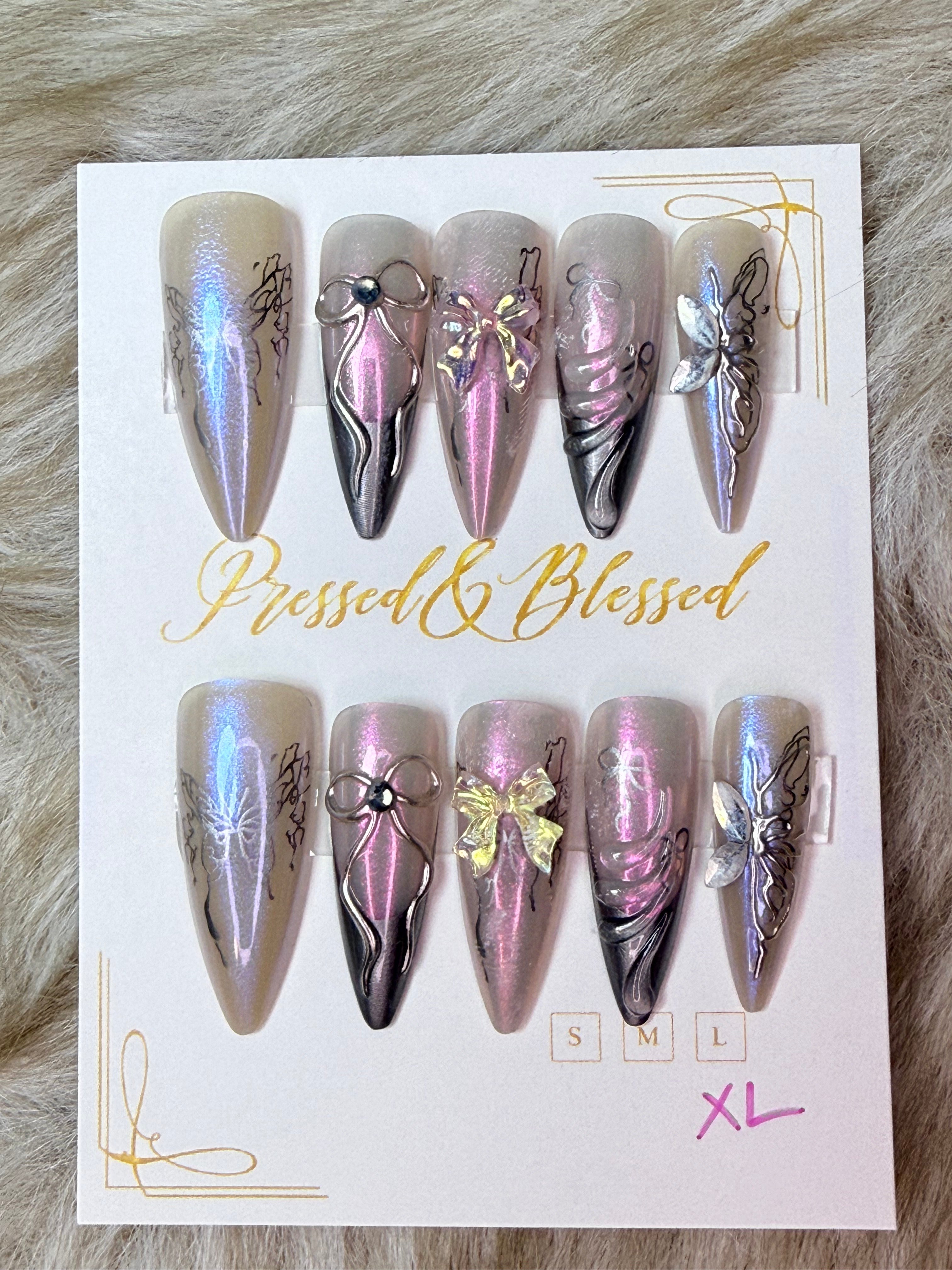 078 Frosted Fairy Wings - Press-On Nails