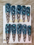 076 Ice Queen Drip - Luxury Press-On Nails