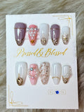 090 Celestial Pearl & Gold - Luxury Press-On Nails