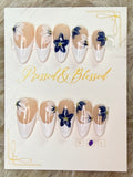 102 Soft Navy Romance - Luxury Press-On Nails