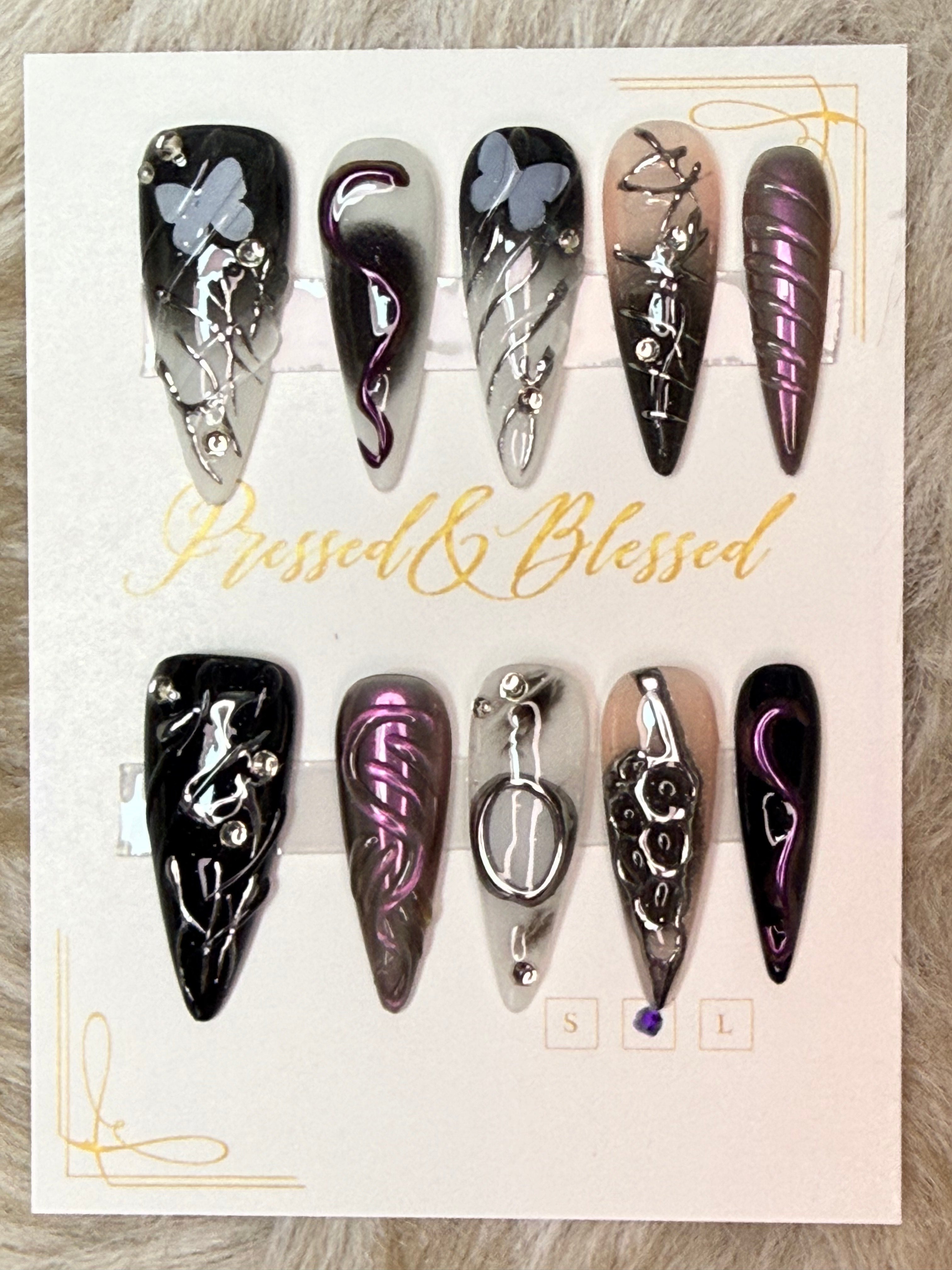 088 After Hours Attitude - Luxury Press-On Nails