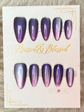 082 Midnight Amethyst Chrome Press-On Nails