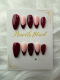 030 Bordeaux Blush - Luxury Press-On Nails