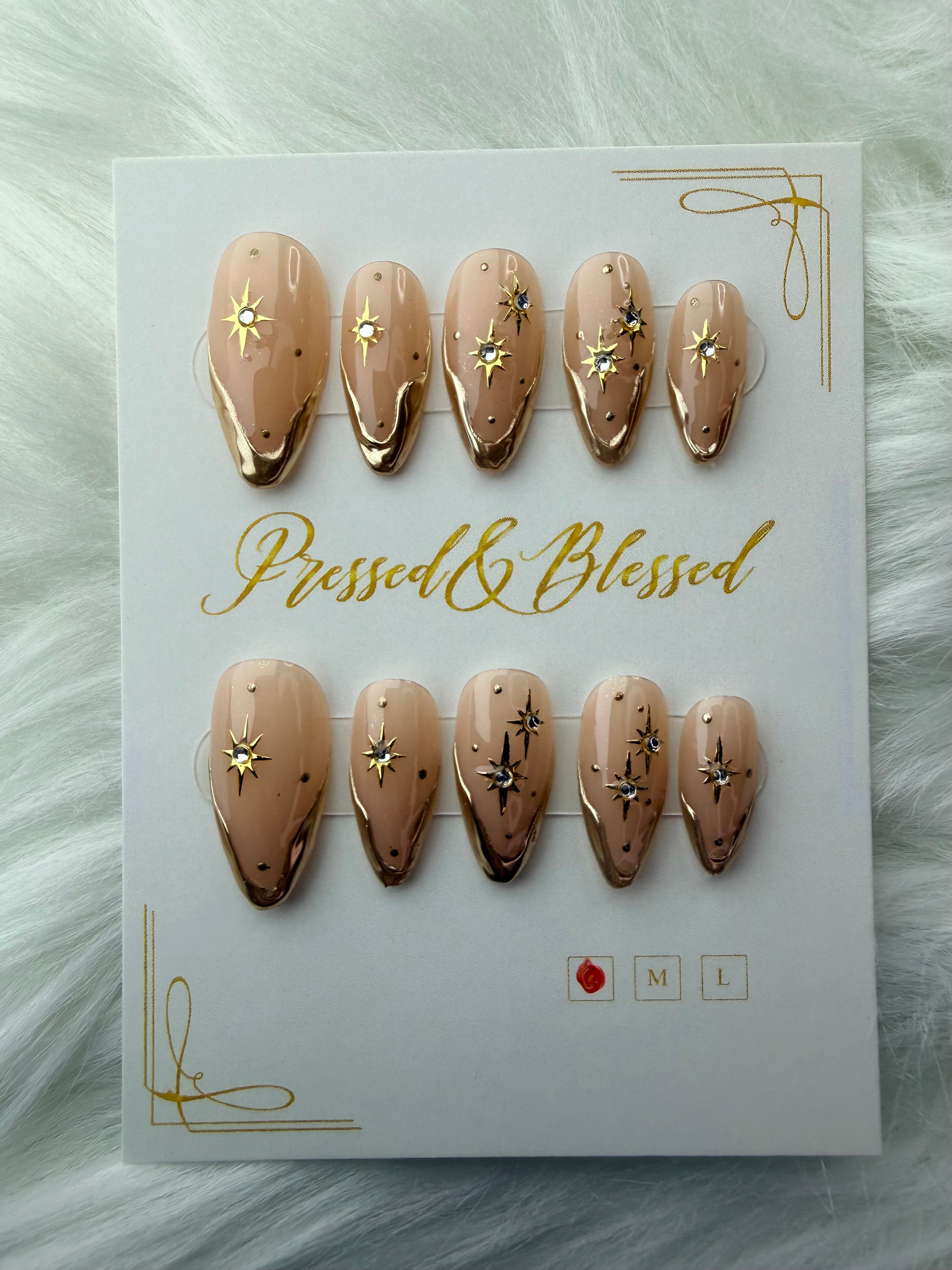 037 Dipped in Liquid Gold - Luxury Press-On Nails