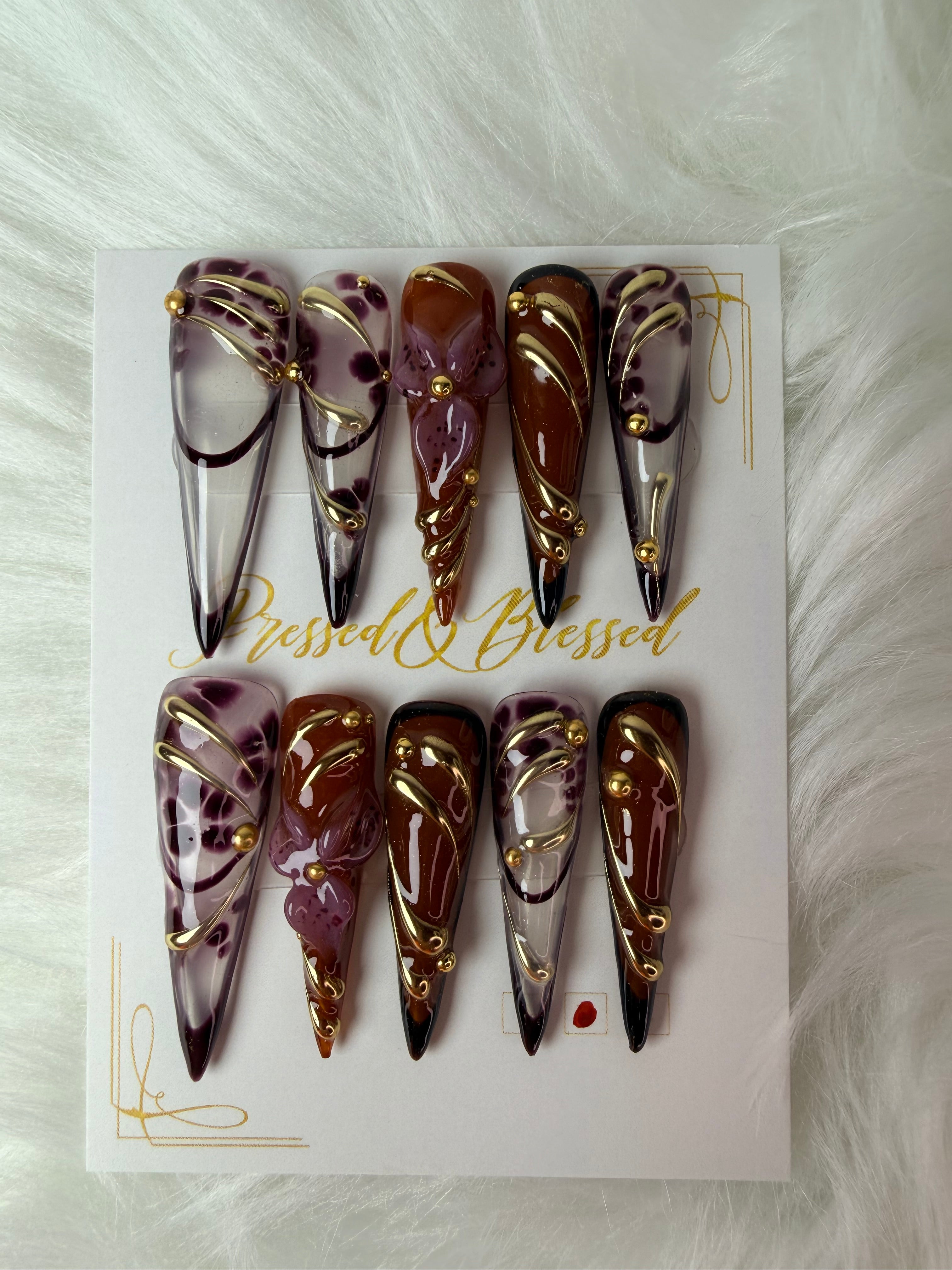 019 Midnight in Versailles - Luxury Press-On Nails
