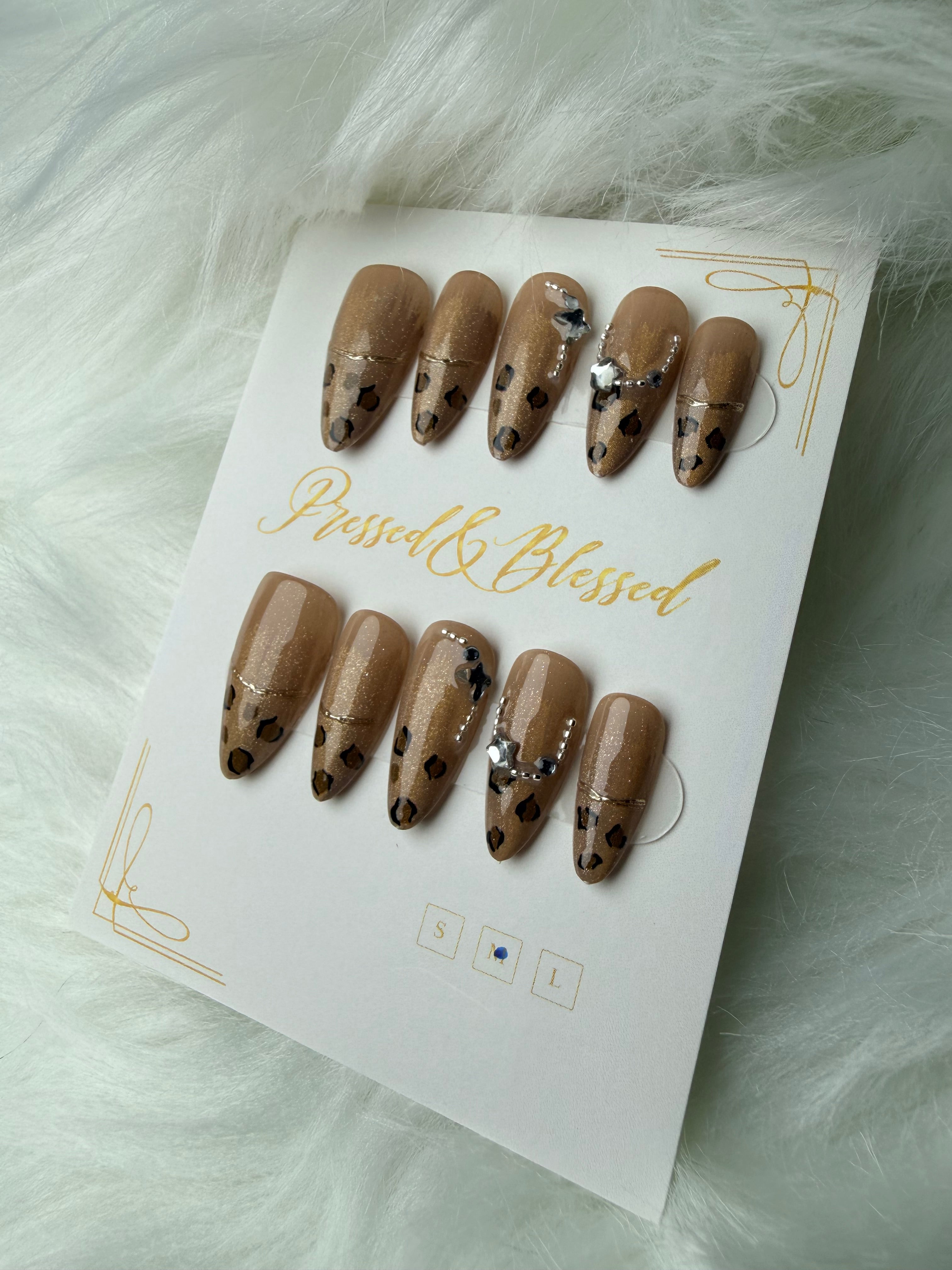 0009 Leopard Latte - Luxury Press-On Nails