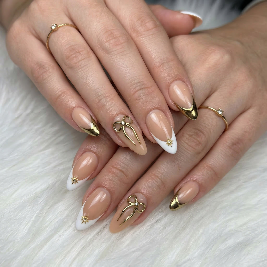 0008 Golden Constellation - Luxury Press-On Nails
