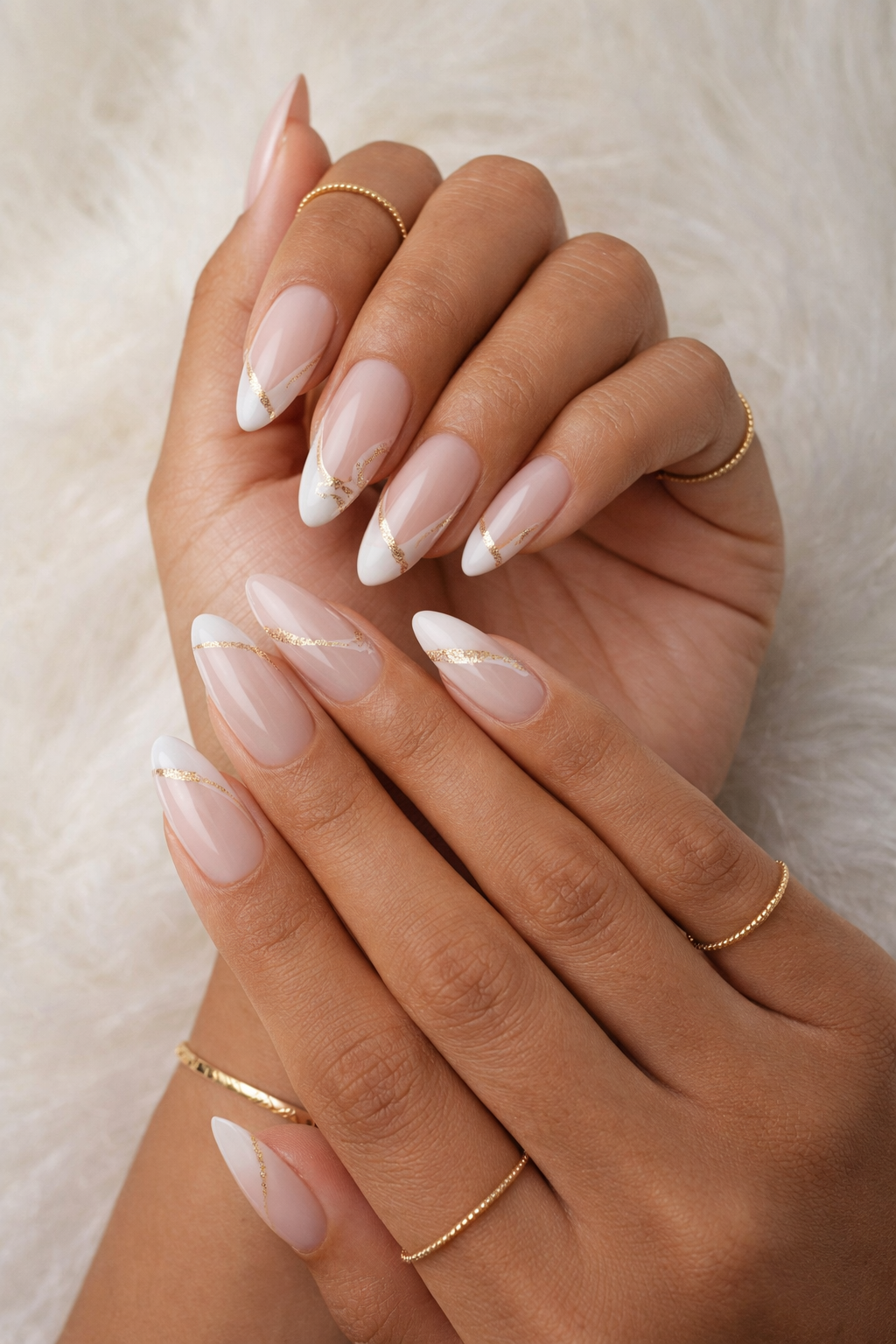 0011 Golden Veil French - Luxury Press-On Nails